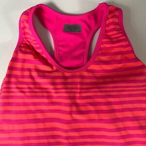 Athleta Pink Striped Racerback Athletic Tank Performance Workout Running Sze Med